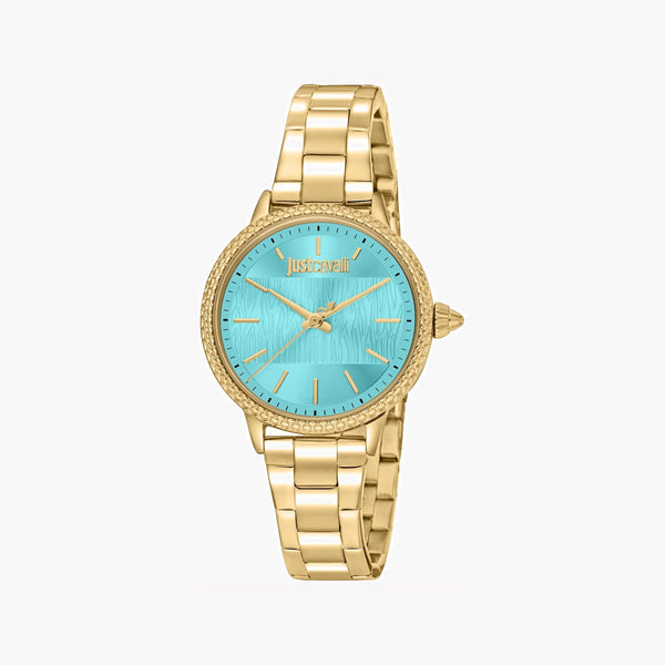 Just Cavalli Women's Gold Stainless Steel Watch, Turquoise Dial | Jc1l259m0065 by i-watch