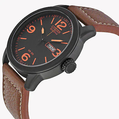 Citizen Men's Black Stainless Steel, Brown Leather | Bm8475-26e by i-watch
