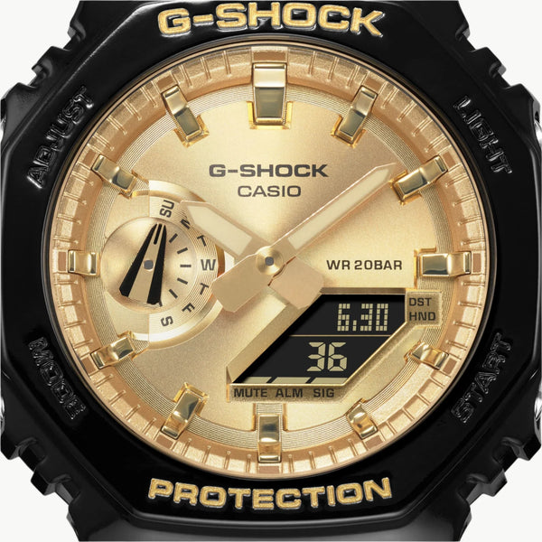 Casio G-Shock Men's Black/Gold Watch, Carbon/Resin | Ga-2100gb-1aer by i-watch