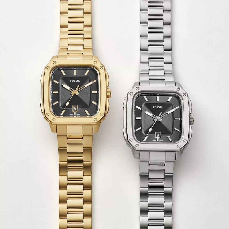 FOSSIL FS5932 GOLD CLASSIC - TIMELESS ELEGANCE MEN'S WATCH with Black Dial & Stainless Steel Band-i-Watch-5