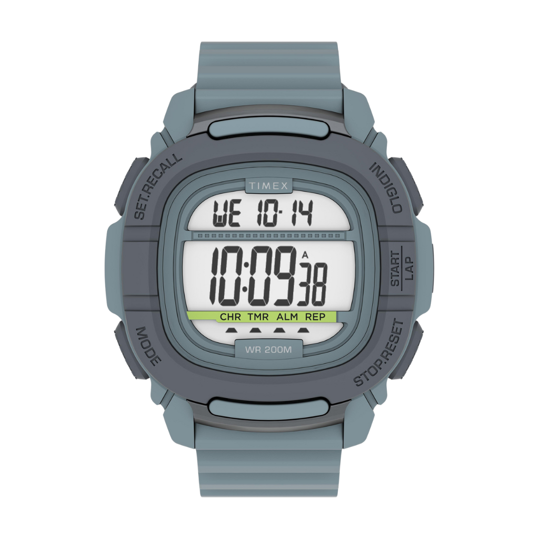 TIMEX Digital Command 47MM Men's Watch - Blue Silicone & INDIGLO Night-Light