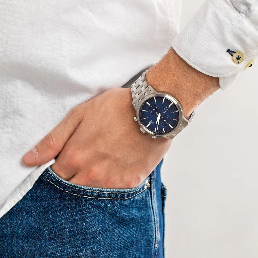Citizen Men's Silver Stainless Steel Watch, Blue Dial | Ca7060-88l by i-watch