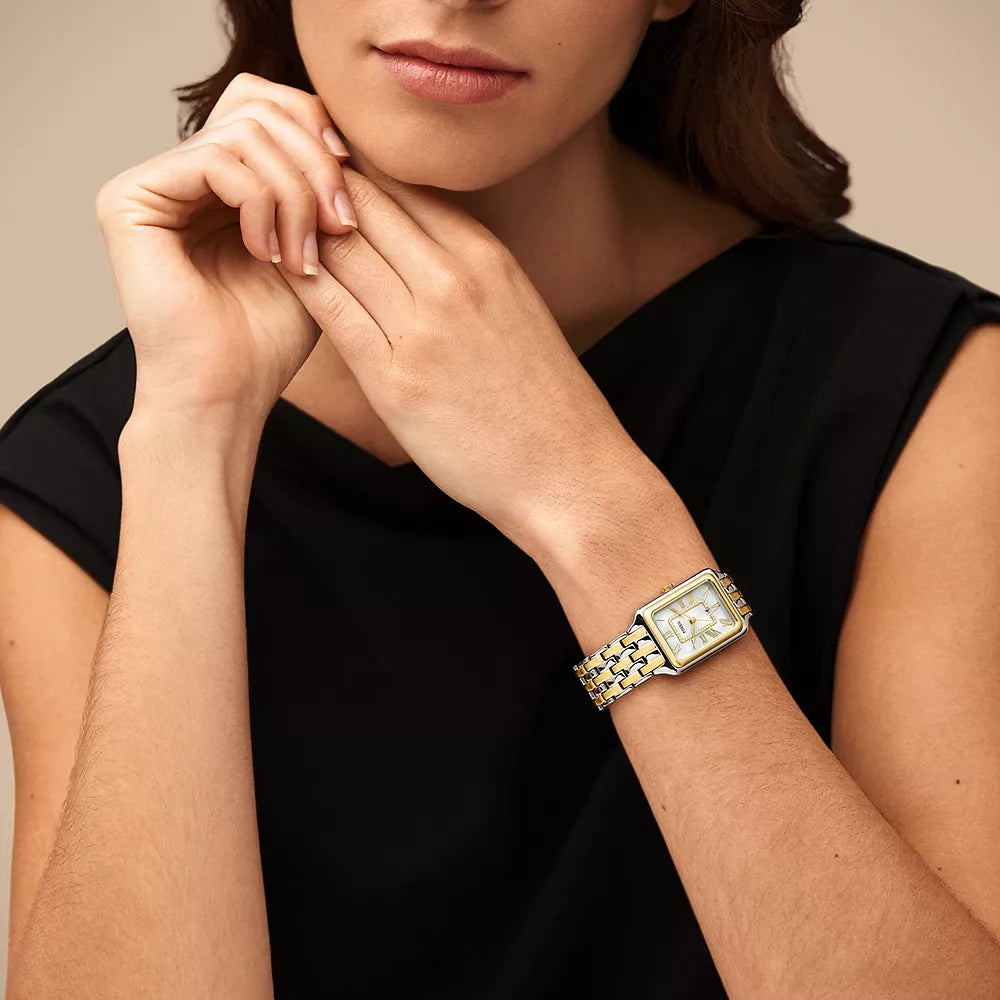 FOSSIL Women's Watch with Silver Stainless Steel Case and Silver / Gold Stainless Steel Band-i-Watch-4