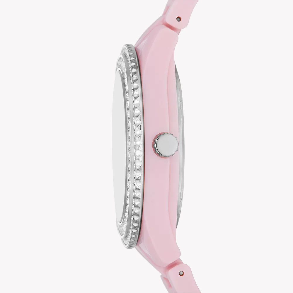 FOSSIL ES5153 PINK ELEGANCE - Chic Women's Watch with Resin Band & Quartz Movement-i-Watch-2