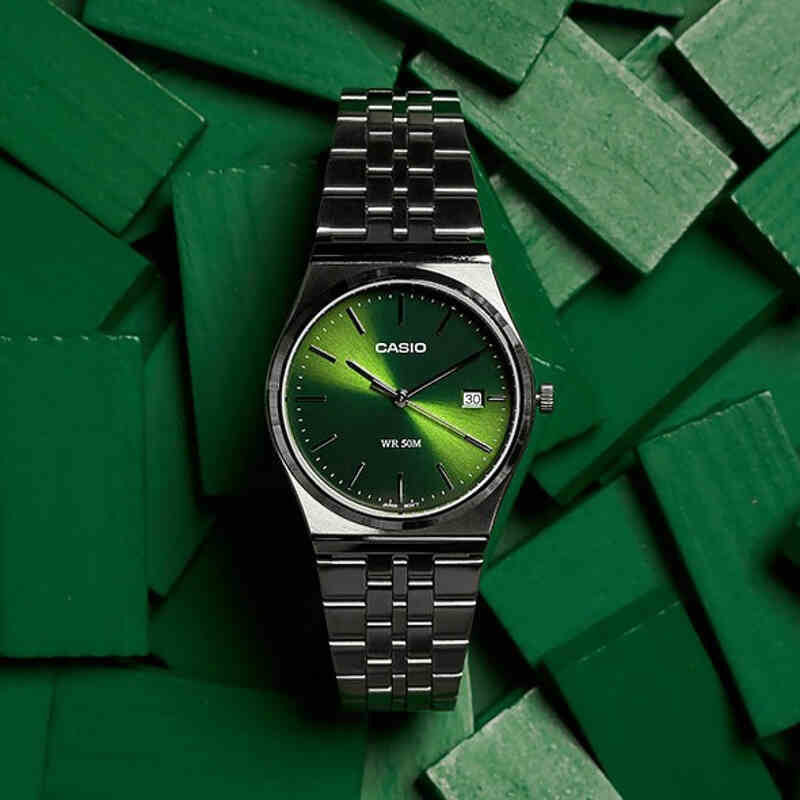 CASIO MTP-B145D-3AV ADVENTURE READY - BOLD GREEN DIAL MEN'S STAINLESS STEEL WATCH-i-Watch-5