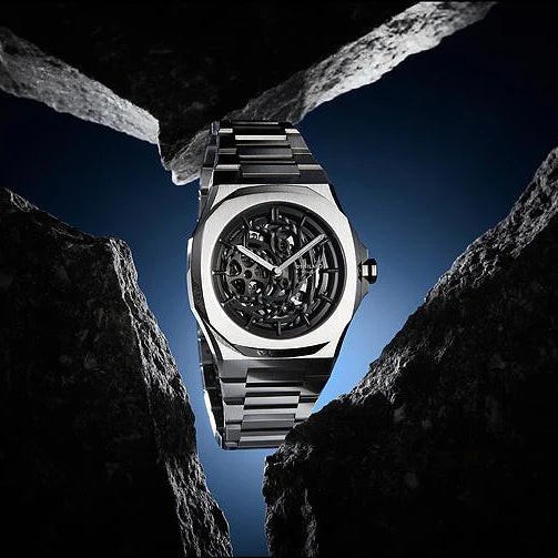 D1 MILANO Men's Silver Stainless Steel Watch, Black Dial | D1-SKBJ10 by i-watch