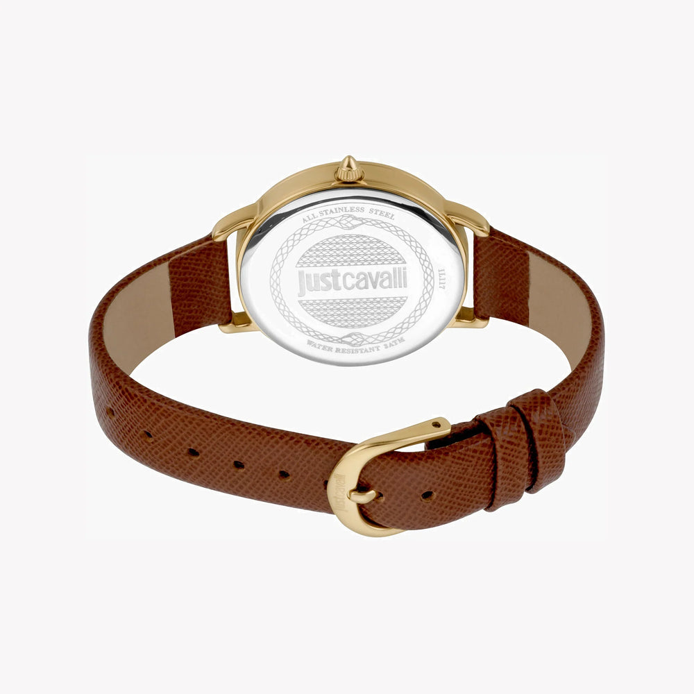 Just Cavalli Women's Brown Leather Watch, Champagne Dial | Jc1l117l0025 by i-watch