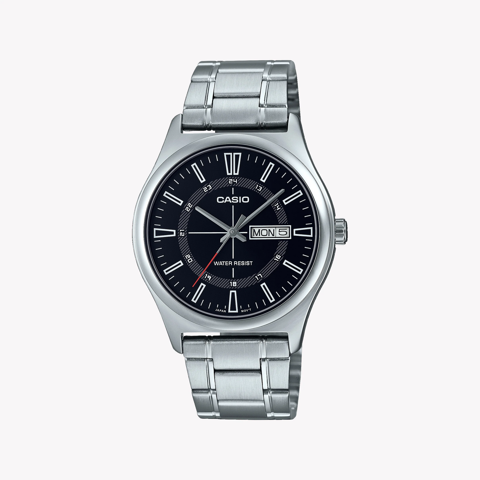 Casio Men's Silver Stainless Steel Watch, Black Dial | Mtp-V006d-1cudf by i-watch
