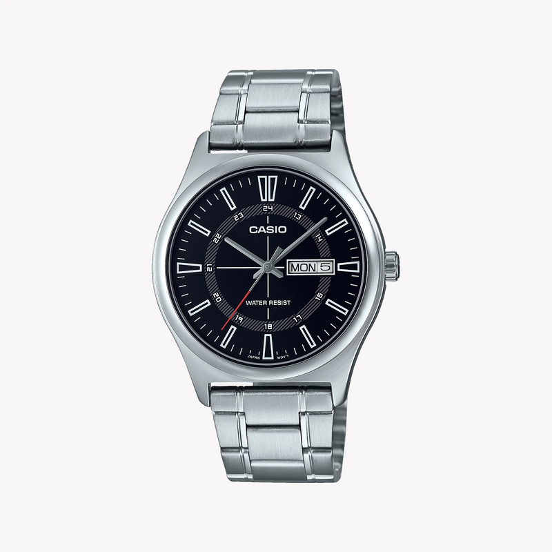 Casio Men's Silver Stainless Steel Watch, Black Dial | Mtp-V006d-1cudf by i-watch