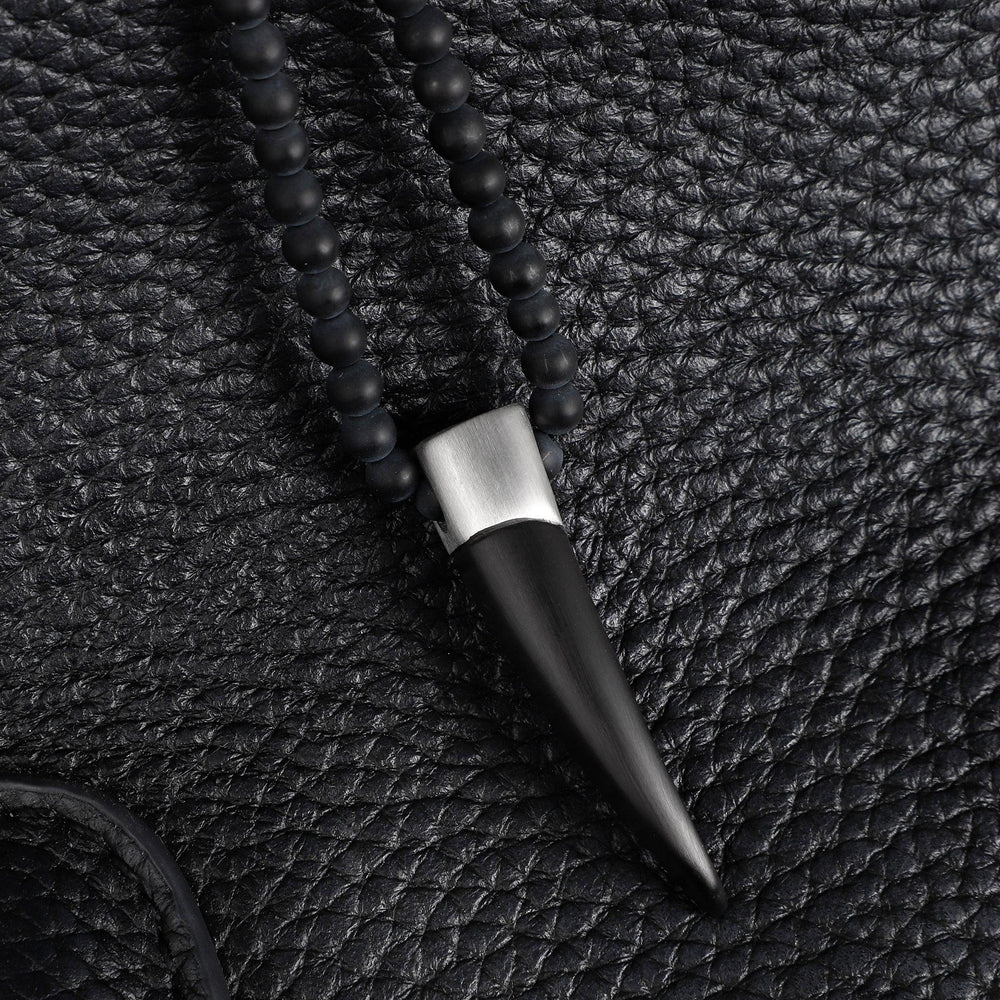 Zink Men's Stainless Steel Necklace - Black | Zjpd024-B by i-watch