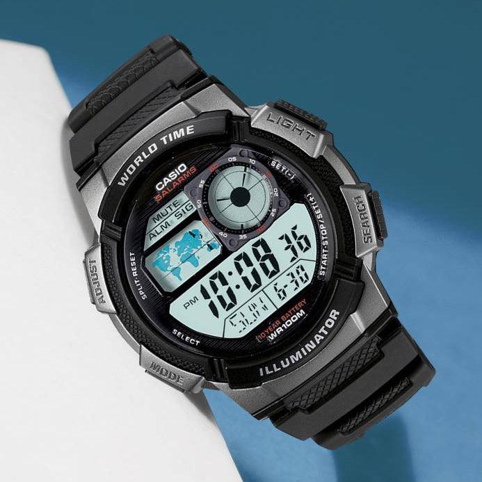 Casio World Time Illuminator AE-1000W-1BVDF Men's Watch