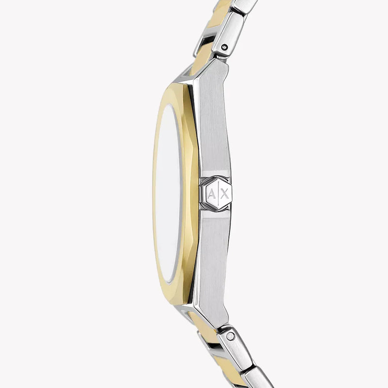 A|X Armani Exchange Women's Silver & Gold Watch, Silver Dial | Ax7161set by i-watch