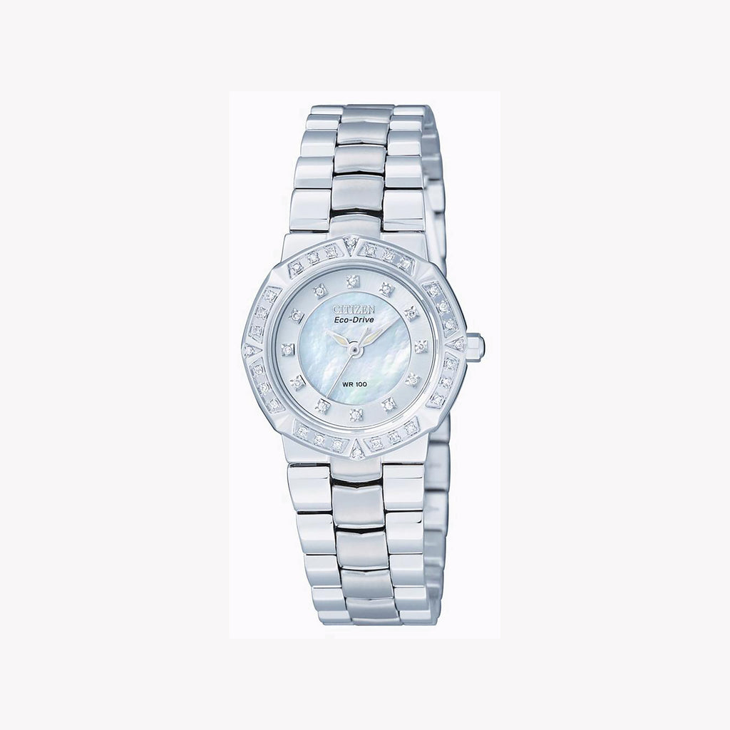 CITIZEN Eco-Drive EP5835-52D ELEGANT ALLURE - MODERN WOMEN'S TIMEPIECE with Silver Band and Radiant White Dial