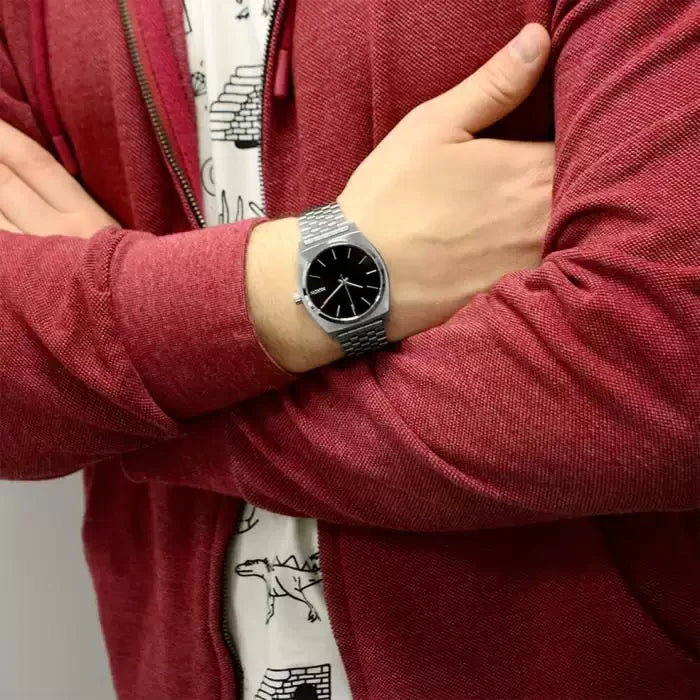 NIXON A045-000 CLASSIC EDGE - SILVER STAINLESS STEEL MEN'S WATCH WITH BLACK DIAL & WATER RESISTANCE-i-Watch-4