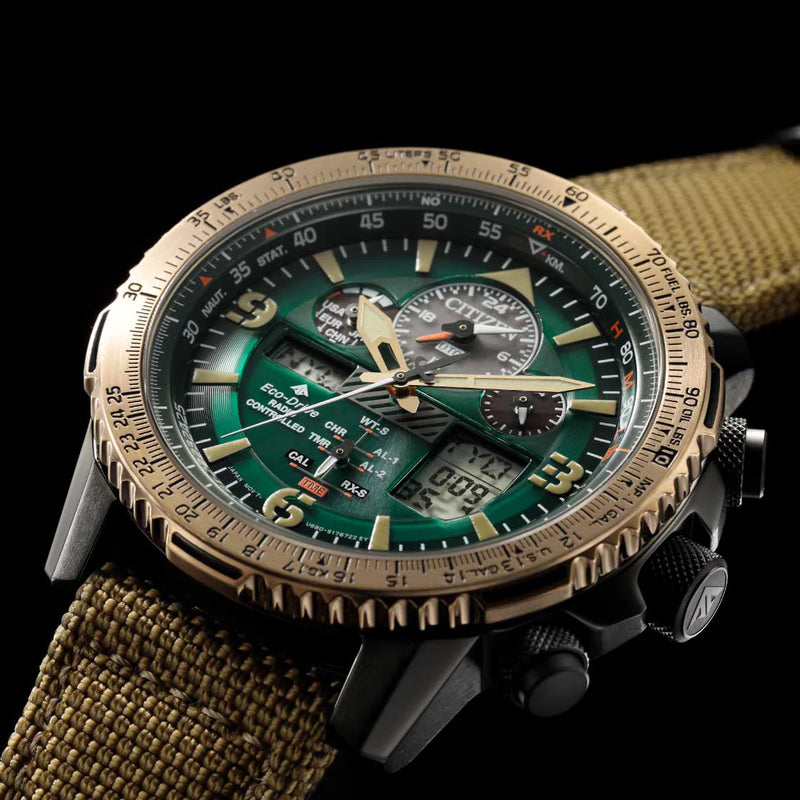 Citizen Jy8074-11x Adventure Ready - Dynamic Men's Timepiece With Dark Green Stainless Steel & Multifunctional Capabilities by i-watch
