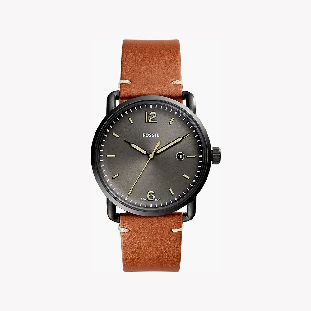 Fossil Men's Black Stainless Steel Watch, Brown Leather | Fs5276 by i-watch