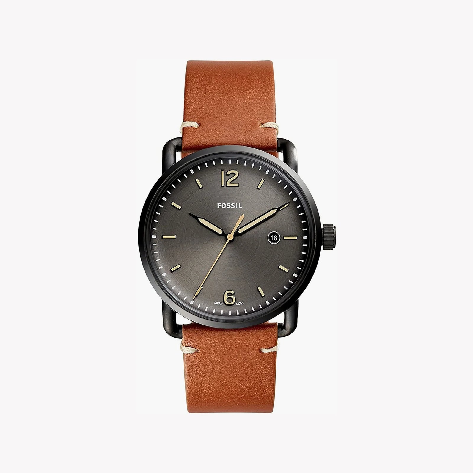 Fossil Men's Black Stainless Steel Watch, Brown Leather | Fs5276 by i-watch