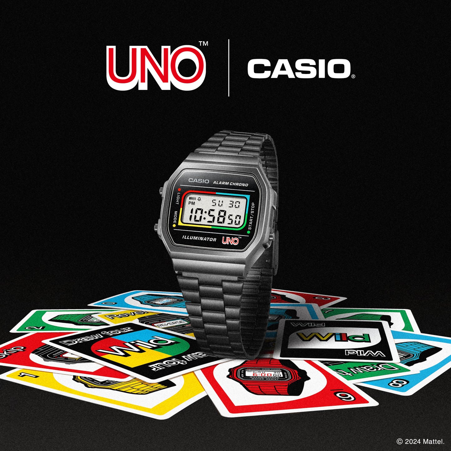 Casio A168WEUC-1A UNO™ collaboration model