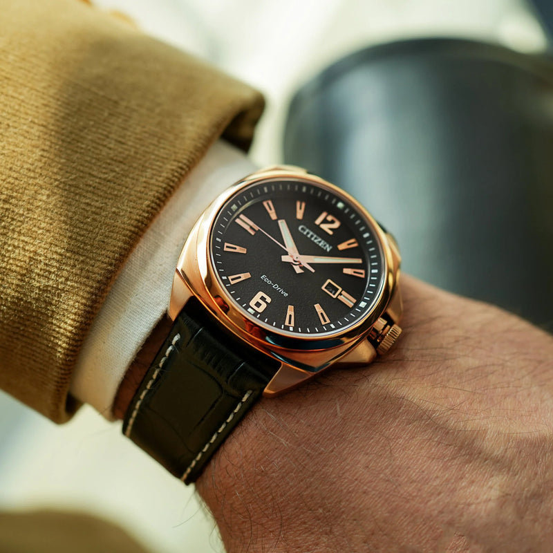 Citizen Aw1723-02e Bold Elegance - Rose Gold & Black LeaTher Timepiece For the Modern Man by i-watch