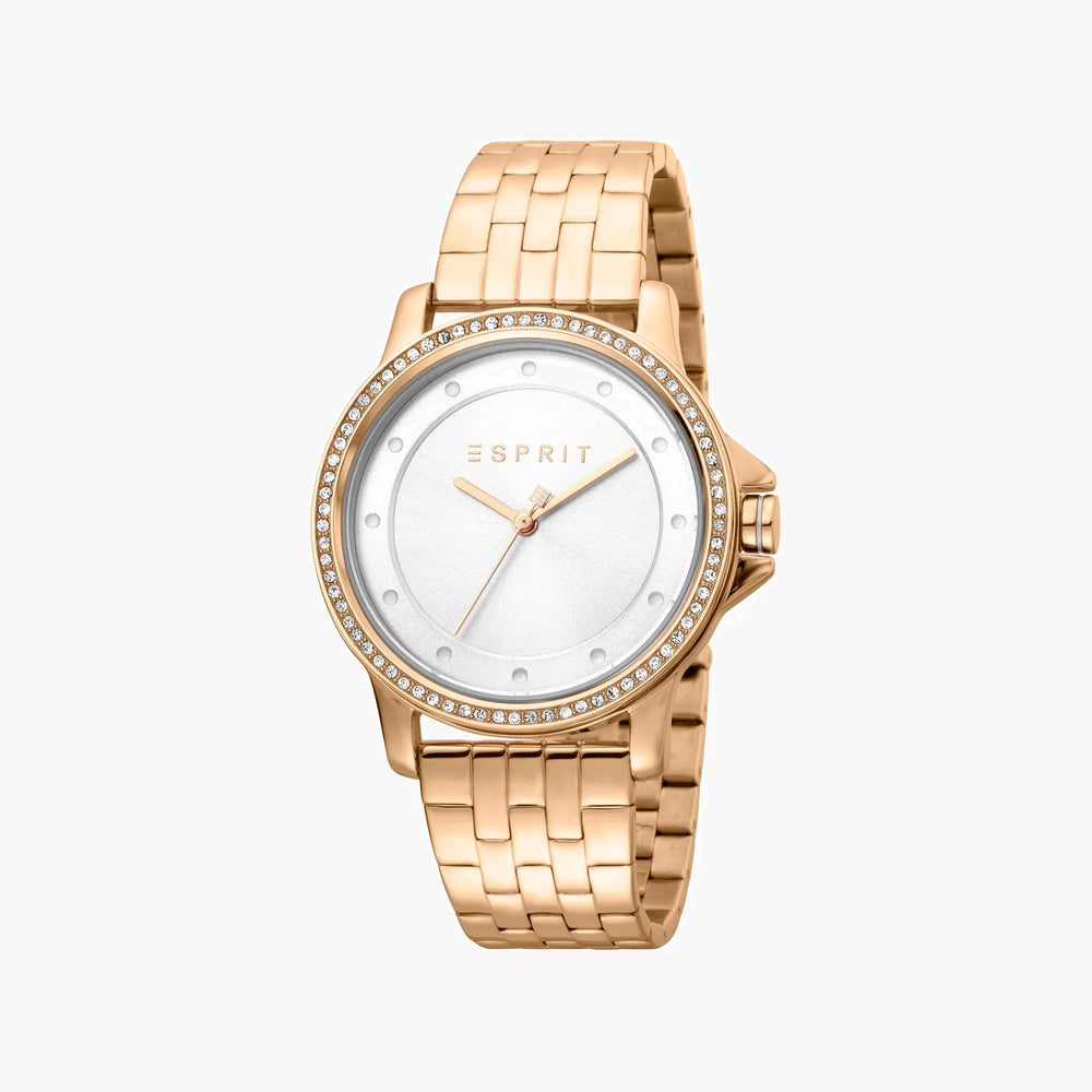 Esprit Women's Rose Gold Stainless Steel Watch, Silver Dial | Es1l192m0015 by i-watch