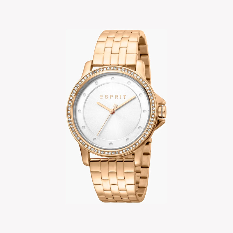 Esprit Women's Rose Gold Stainless Steel Watch, Silver Dial | Es1l192m0015 by i-watch