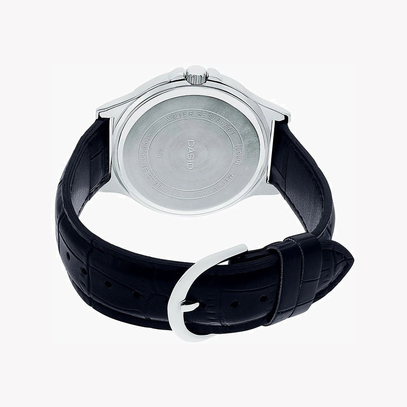 Casio Men's Stainless Steel Watch, Black Leather Strap | Mtp-V300l-1aud by i-watch