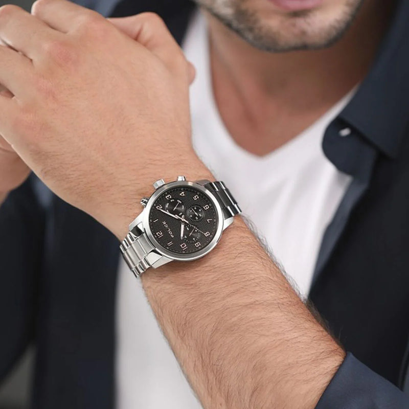 Police Men's Silver Stainless Steel, Black Dial | Pewjf2228203 by i-watch