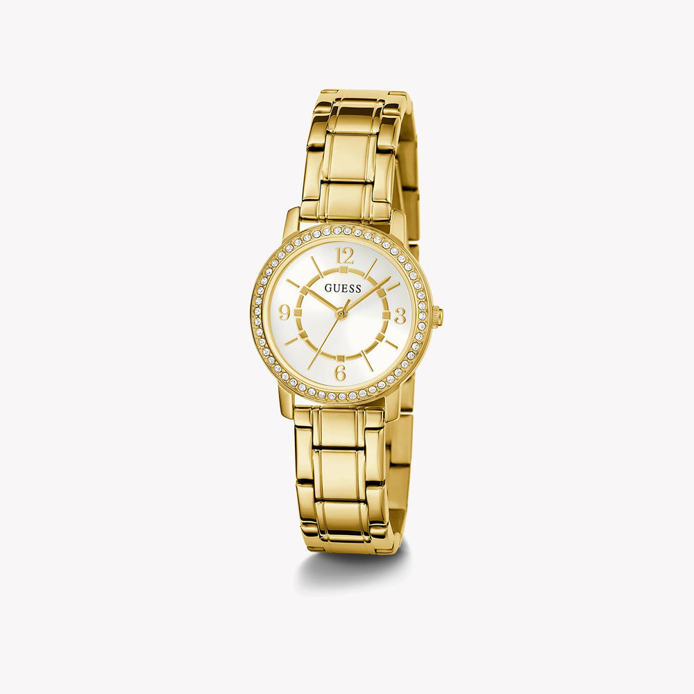 Guess Women's Gold Stainless Steel Watch, White Dial | Gw0468l2 by i-watch