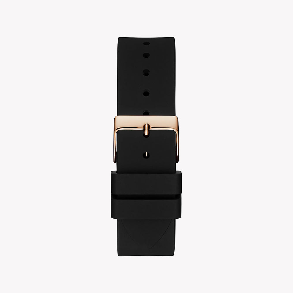 Guess Women's Rose Gold Watch, Black Silicone | Gw0118l2 by i-watch