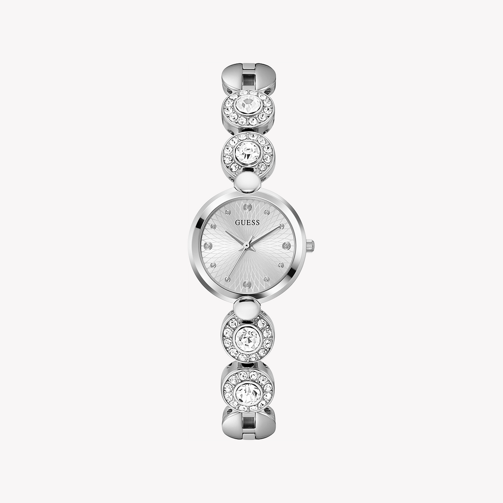 GUESS GW0757L1 SILVER ELEGANCE - MODERN FEMININE TIMEPIECE with Stainless Steel Band and Sleek Dial