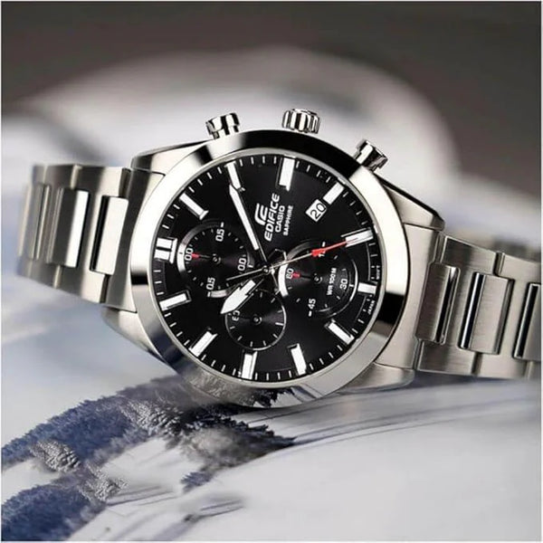 Casio Men's Stainless Steel Watch, Black Dial | Efb-710d-1avuef by i-watch