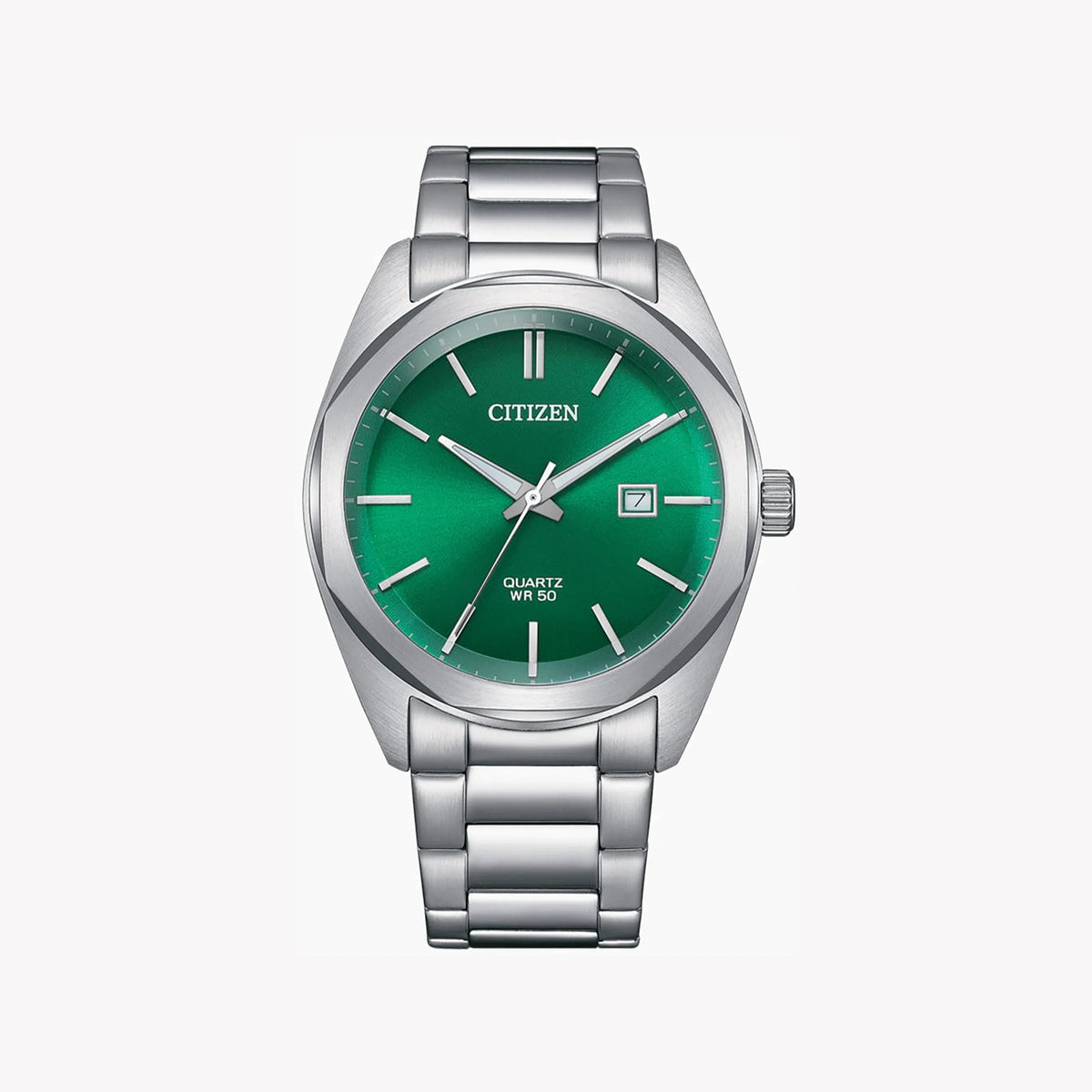 Citizen Men's Silver Stainless Steel Watch, Green Dial | Bi5110 Citizen Men's Silver Stainless Steel Watch, Green Dial | Bi5110
