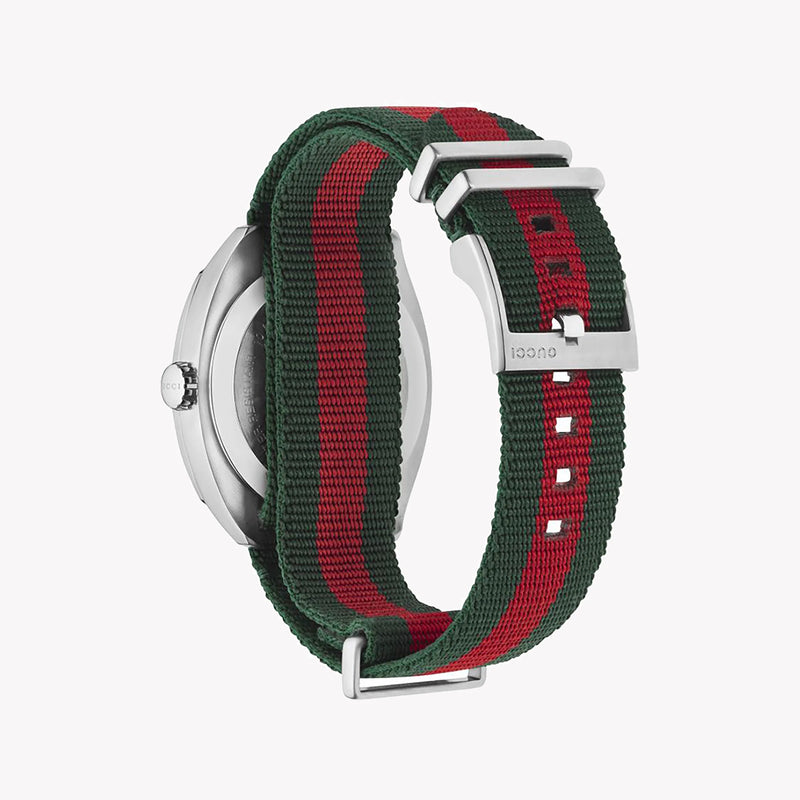 Gucci Men's Silver Watch, Black Dial | Ya142305 by i-watch