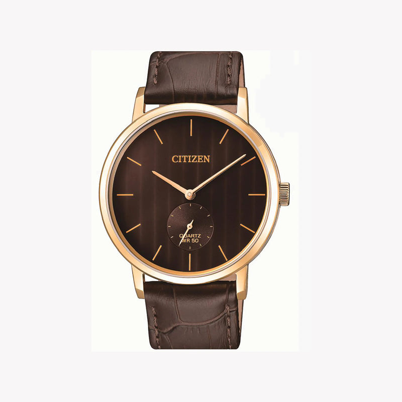 Citizen Be9173-07x - Golden Elegance Men's Watch With Brown Dial & Calf Leather Band by i-watch