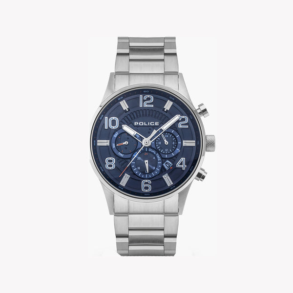 Police Men's Silver Watch, Blue Dial | Pewjk2203101 by i-watch