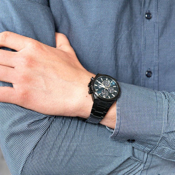 Edifice Men's Black Stainless Steel, Blue Dial | Efs-S630dc-2avuef by i-watch