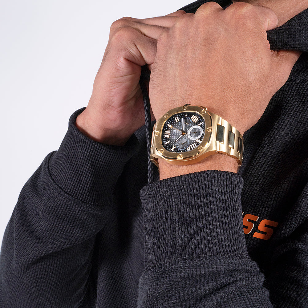 GUESS GW0572G2 BOLD ELEGANCE - MEN'S GOLD STAINLESS STEEL WATCH WITH STRIKING BLACK DIAL-i-Watch-4