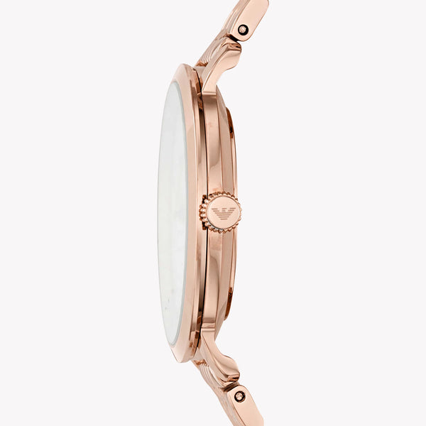 Emporio Armani Women's Rose Gold Watch, White Dial | Ar11158 by i-watch