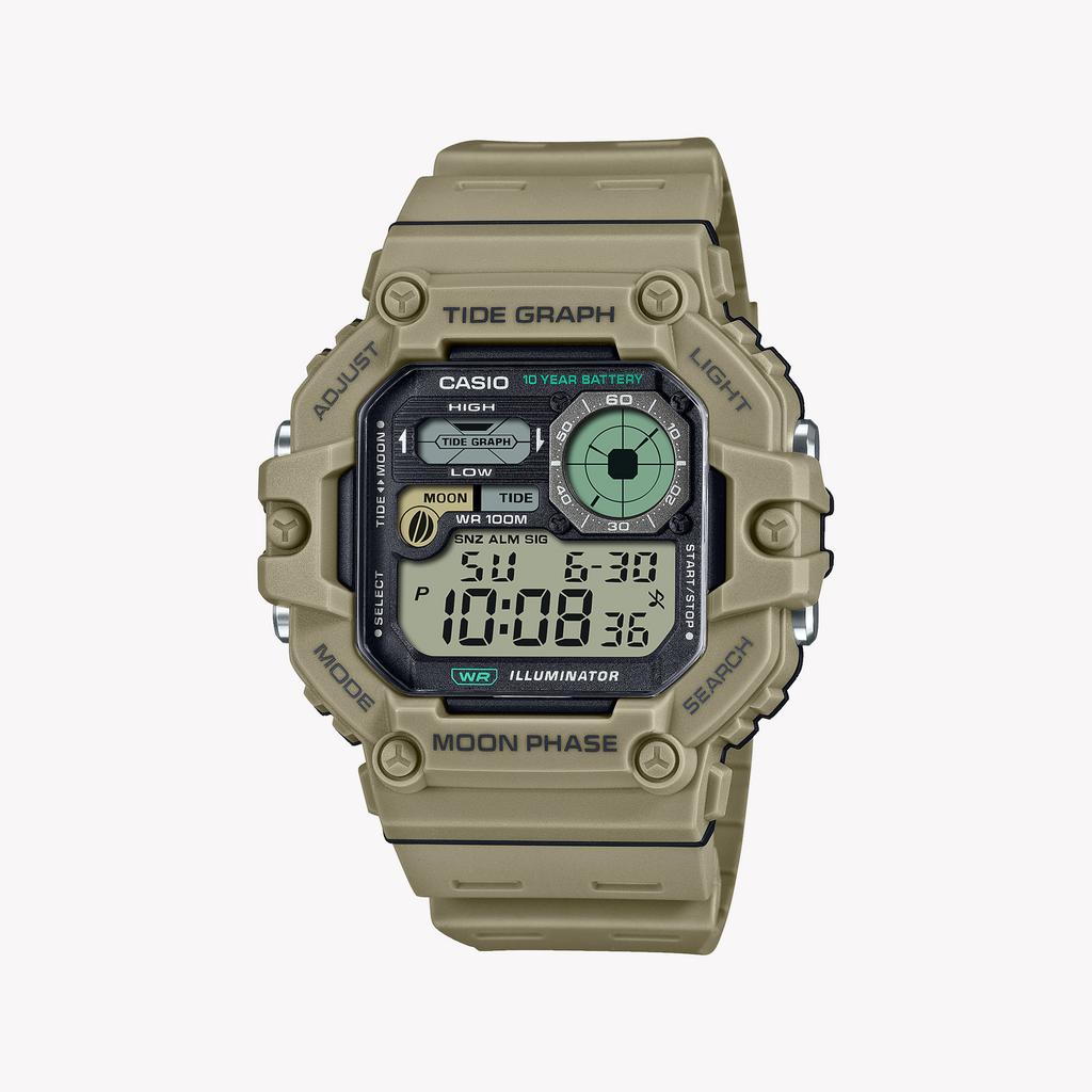 CASIO WS-1700H-5AVDF ADVENTURE PRO - RUGGED STYLE MEETS FUNCTIONALITY Men's Watch with beige resin band and digital display