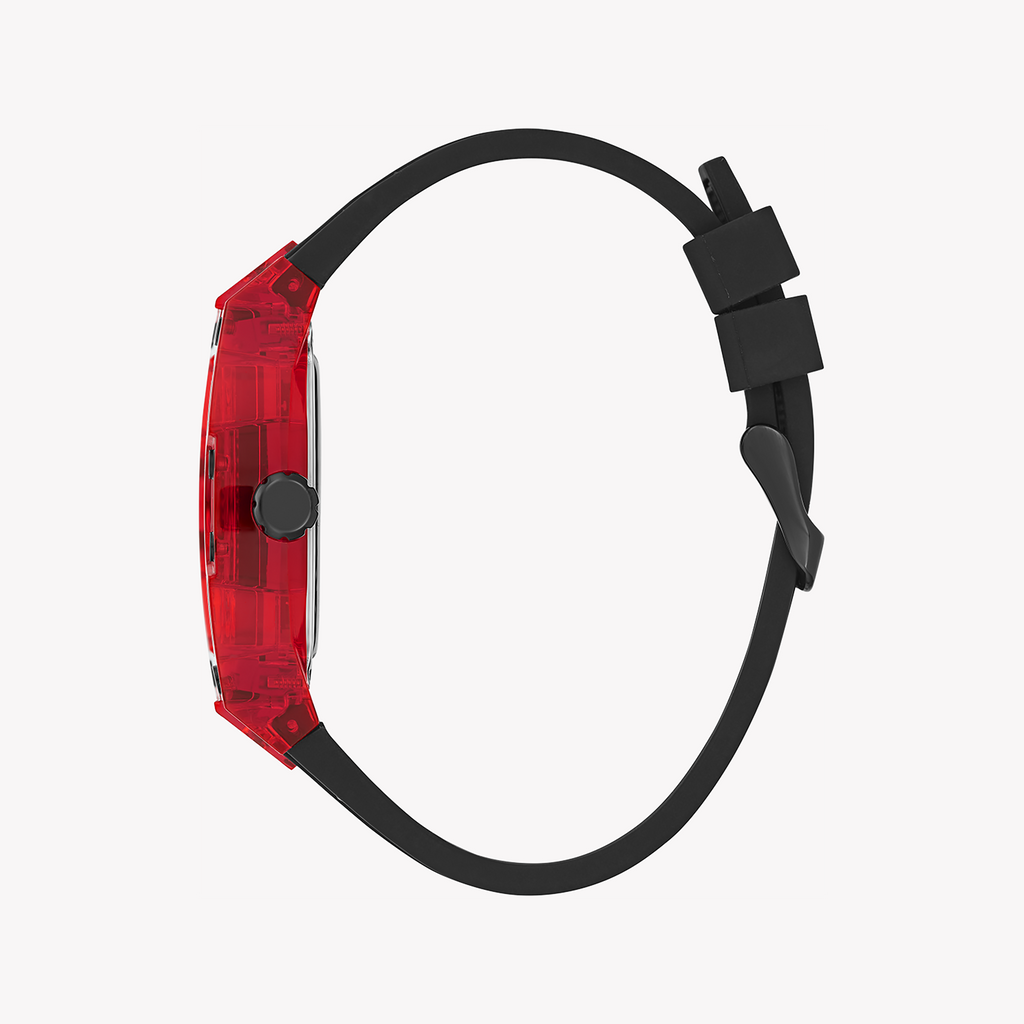 GUESS GW0499G4 BOLD VIBRANCE - STRIKING MEN'S WATCH with Red Case & Dial, Black Silicone Band-i-Watch-2