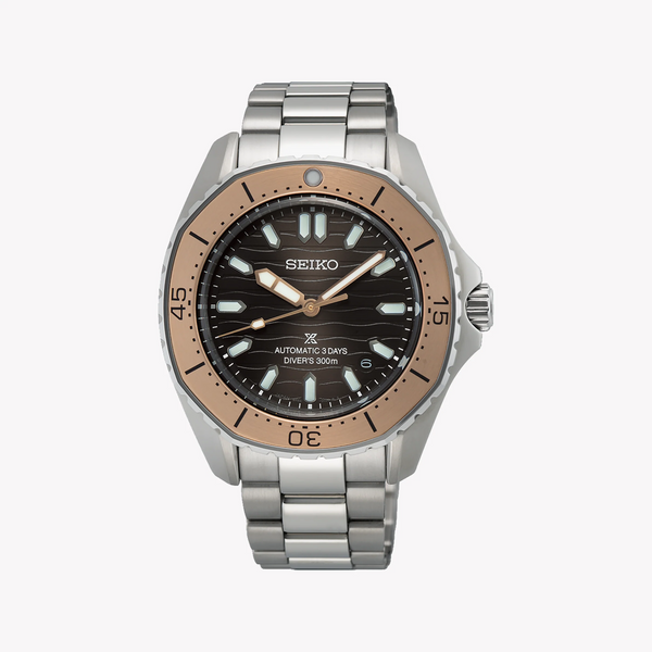 Seiko Prospex Men's Brown Stainless Steel, Black Dial | Spb485j1