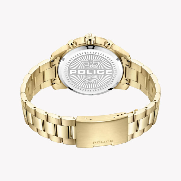 Police Men's Gold Stainless Steel Watch, Black Dial | Pewjk2227106 by i-watch