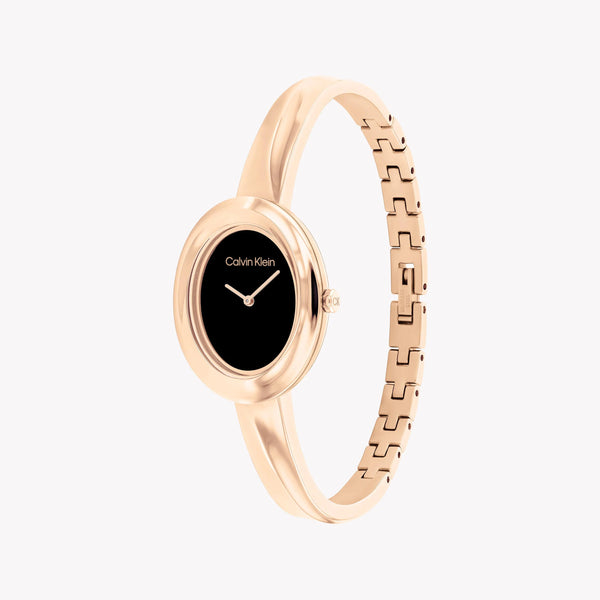 Ck Calvin Klein Women's Rose Gold Watch, Black Dial | Ck1l1234m001 by i-watch