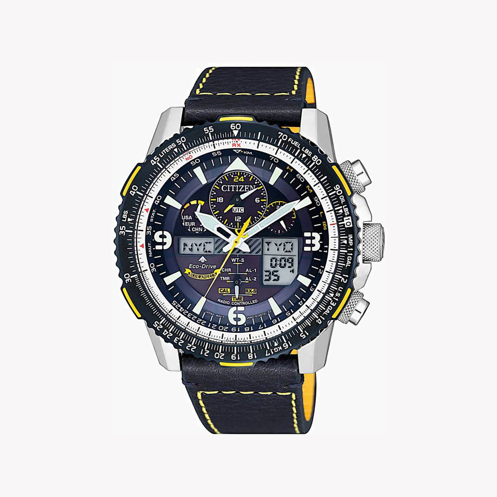 CITIZEN JY8078-01L ELEGANT POWER - MENS ECO-DRIVE CHRONOGRAPH WATCH WITH BLUE LEATHER BAND-i-Watch-4