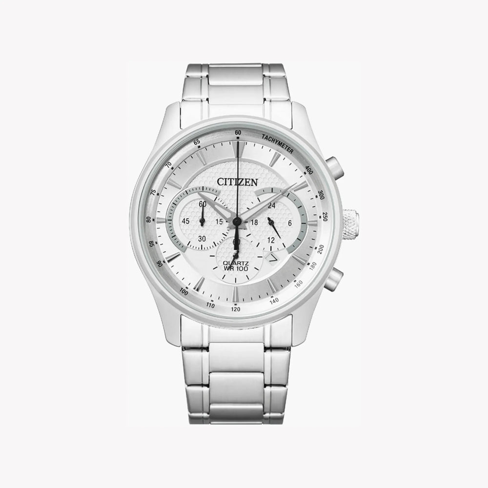 Citizen Men's Silver Stainless Steel Watch, White Dial | An8190-51a by i-watch