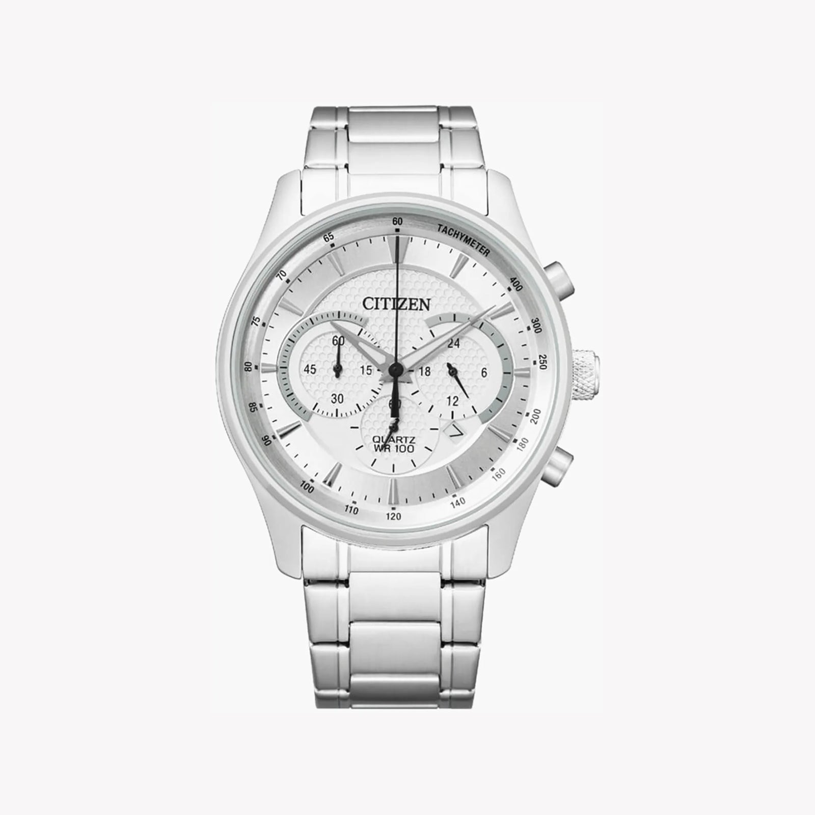 Citizen Men's Silver Stainless Steel Watch, White Dial | An8190