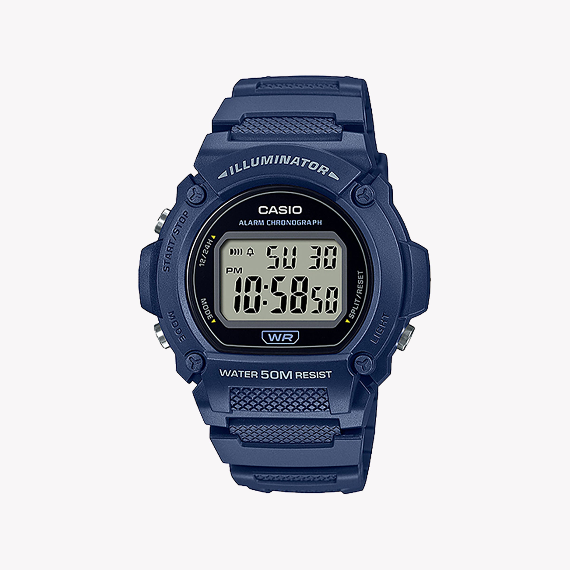 DYNAMIC VERSATILITY W-219H-2A - MEN'S STYLISH RESILIENT WATCH WITH BLUE DIGITAL DISPLAY