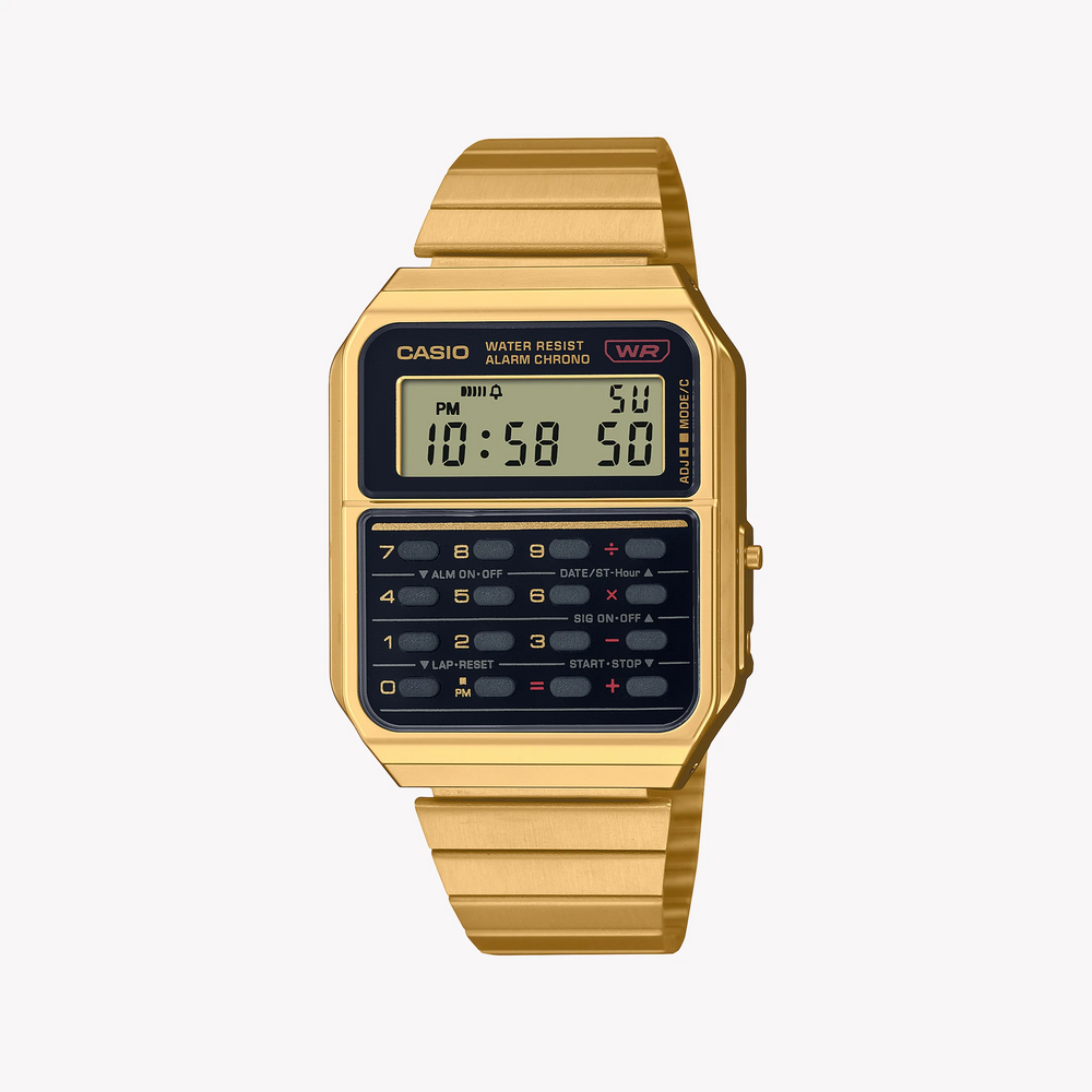 Casio Men's Gold Stainless Steel Watch, Calculator | Ca-500weg-1adf by i-watch