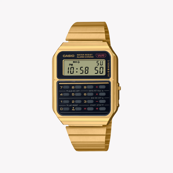 Casio Men's Gold Stainless Steel Watch, Calculator | Ca-500weg-1adf by i-watch