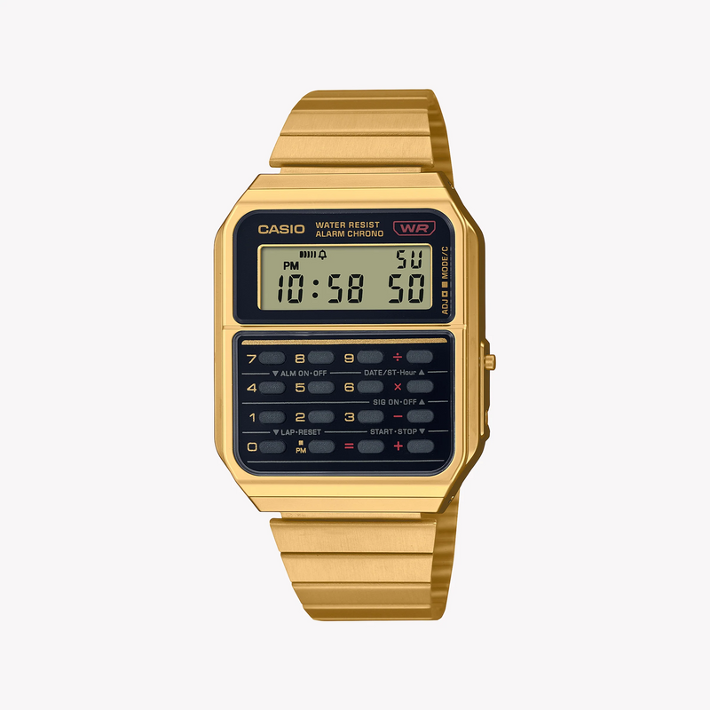 Casio Men's Gold Stainless Steel Watch, Calculator | Ca-500weg-1adf by i-watch
